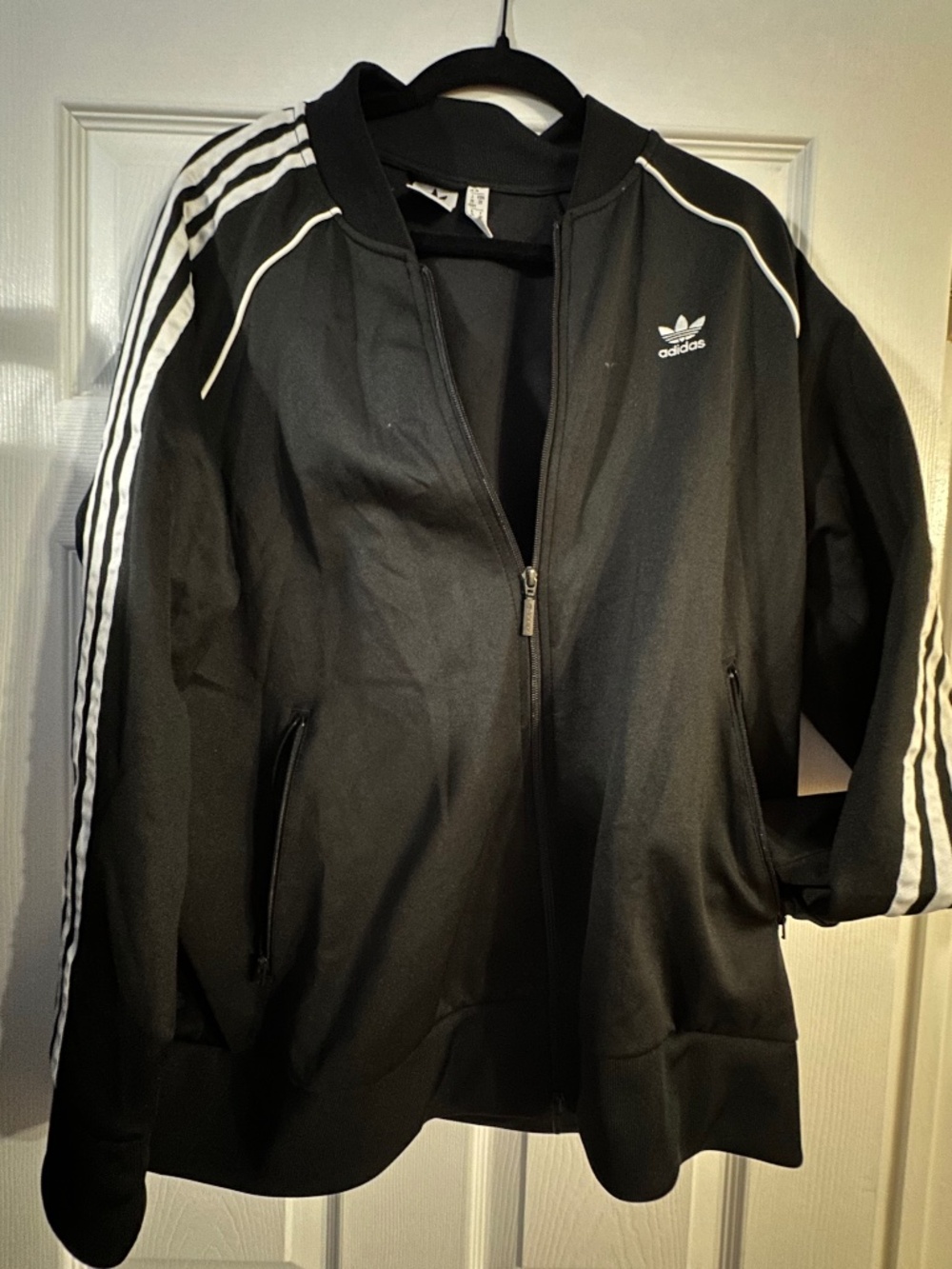 Adidas Originals Black 3-Stripes Track Jacket Women’s 2X Plus Size Trefoil Logo